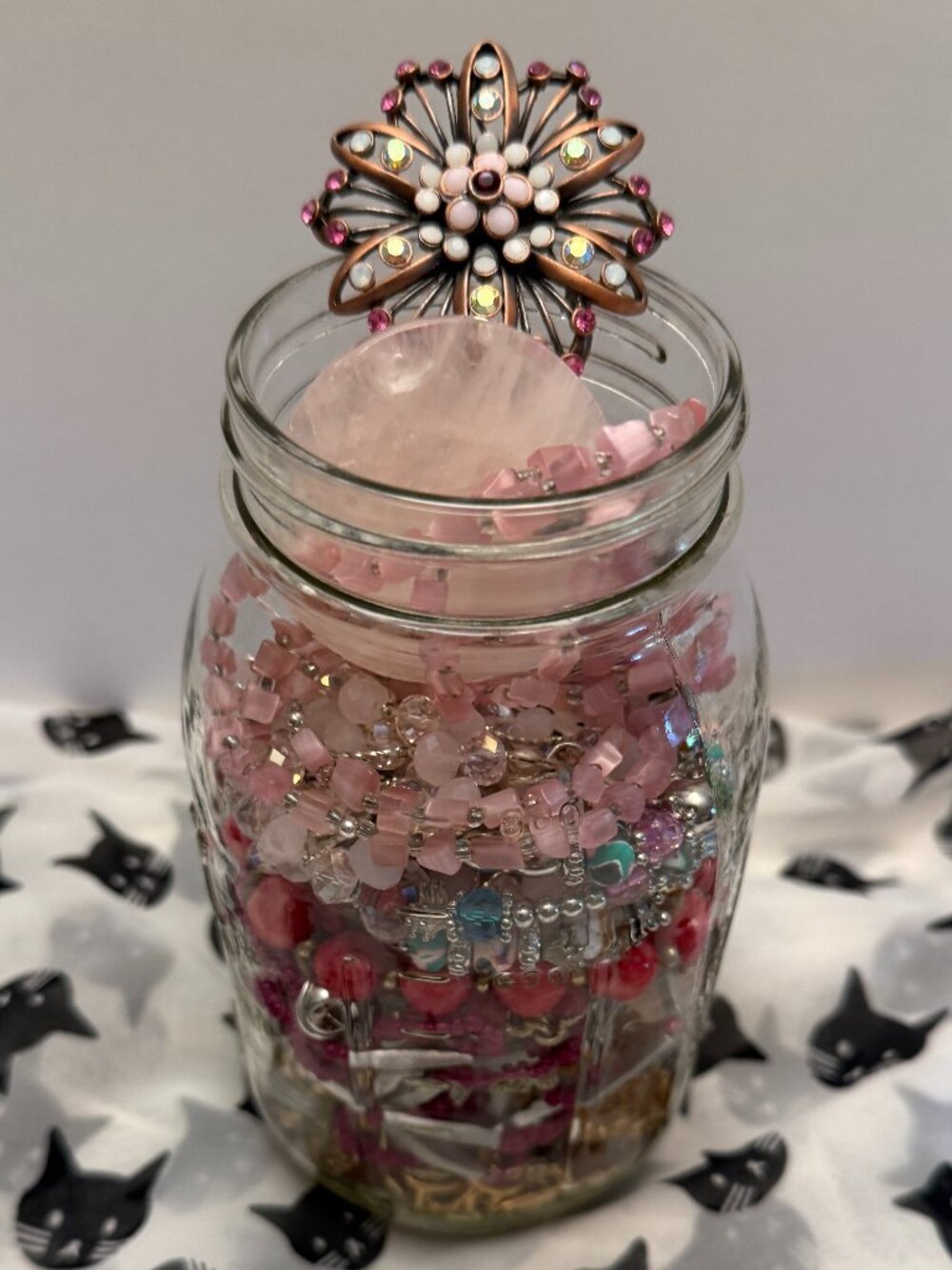 Mystery Jewelry Jar Pink Necklaces and Bracelets Over 2 Pounds All New